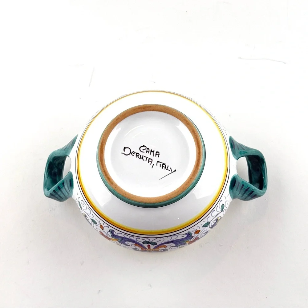 Ricco Deruta Italian Ceramic Garlic Storage Jar with Lid.